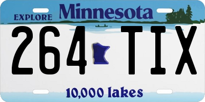 MN license plate 264TIX