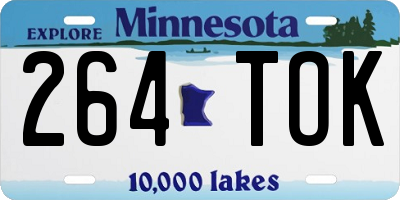 MN license plate 264TOK