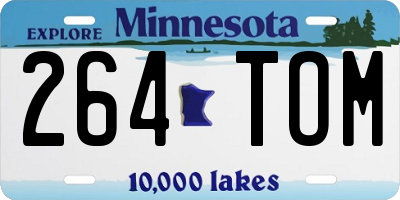 MN license plate 264TOM