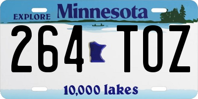 MN license plate 264TOZ