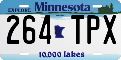 MN license plate 264TPX