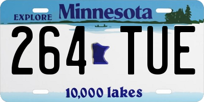 MN license plate 264TUE