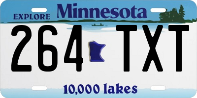 MN license plate 264TXT
