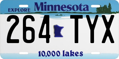 MN license plate 264TYX