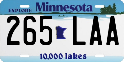 MN license plate 265LAA