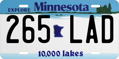 MN license plate 265LAD