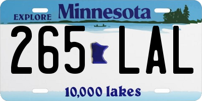 MN license plate 265LAL