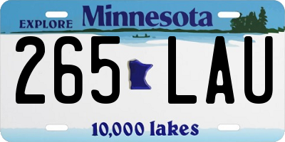 MN license plate 265LAU