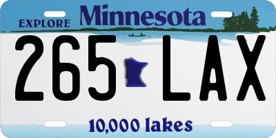 MN license plate 265LAX