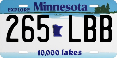 MN license plate 265LBB