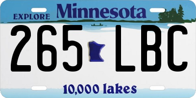 MN license plate 265LBC