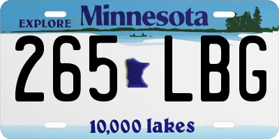 MN license plate 265LBG