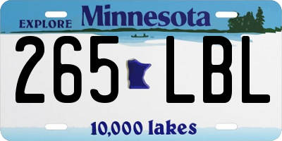 MN license plate 265LBL
