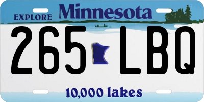 MN license plate 265LBQ