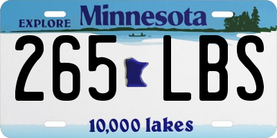 MN license plate 265LBS