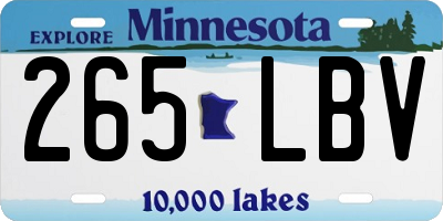 MN license plate 265LBV