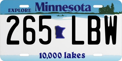MN license plate 265LBW