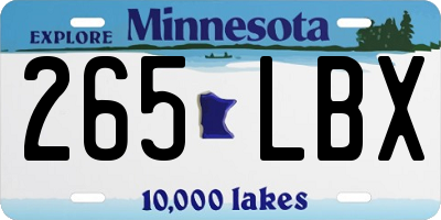 MN license plate 265LBX