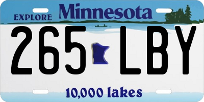 MN license plate 265LBY