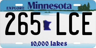 MN license plate 265LCE