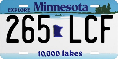MN license plate 265LCF