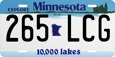 MN license plate 265LCG