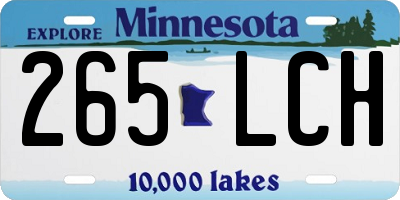 MN license plate 265LCH