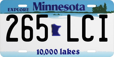 MN license plate 265LCI