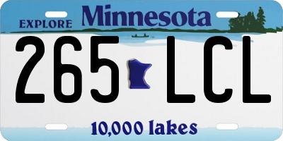 MN license plate 265LCL
