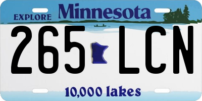 MN license plate 265LCN