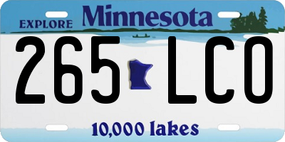 MN license plate 265LCO