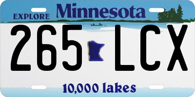 MN license plate 265LCX