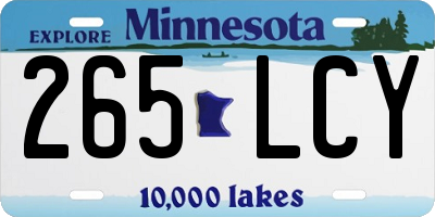 MN license plate 265LCY