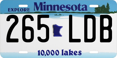 MN license plate 265LDB
