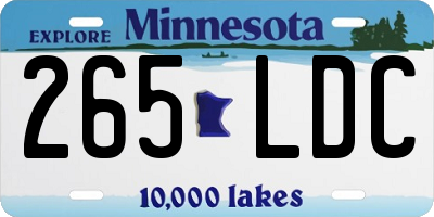 MN license plate 265LDC
