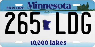 MN license plate 265LDG