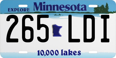MN license plate 265LDI