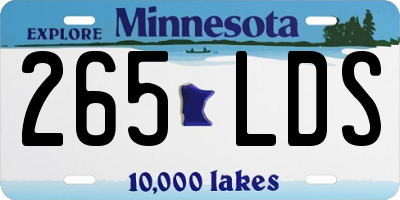 MN license plate 265LDS