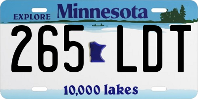 MN license plate 265LDT
