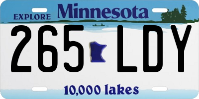 MN license plate 265LDY