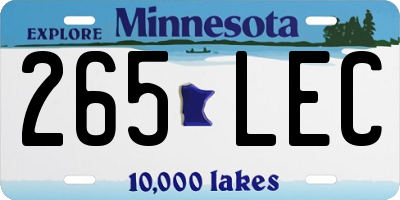 MN license plate 265LEC