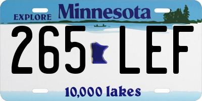 MN license plate 265LEF