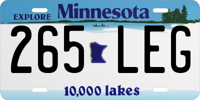MN license plate 265LEG