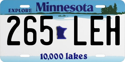 MN license plate 265LEH
