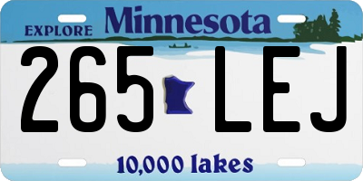 MN license plate 265LEJ