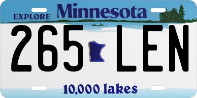 MN license plate 265LEN