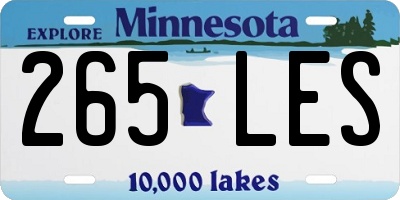 MN license plate 265LES