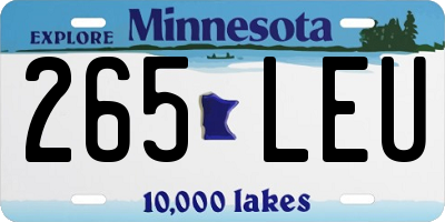 MN license plate 265LEU