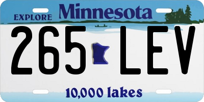 MN license plate 265LEV