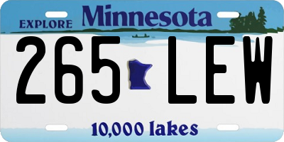 MN license plate 265LEW